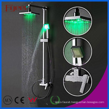 Fyeer Bathroom Brass Rainfall Shower Set with LED Light (QH336-1F)